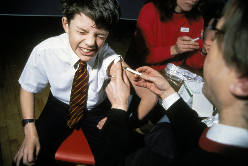 Worth a little pain? Back in 1990, a school boy got a measles shot in the U.K., and it turns out, he got more than protection against the measles. Photofusion/UIG via Getty Images 